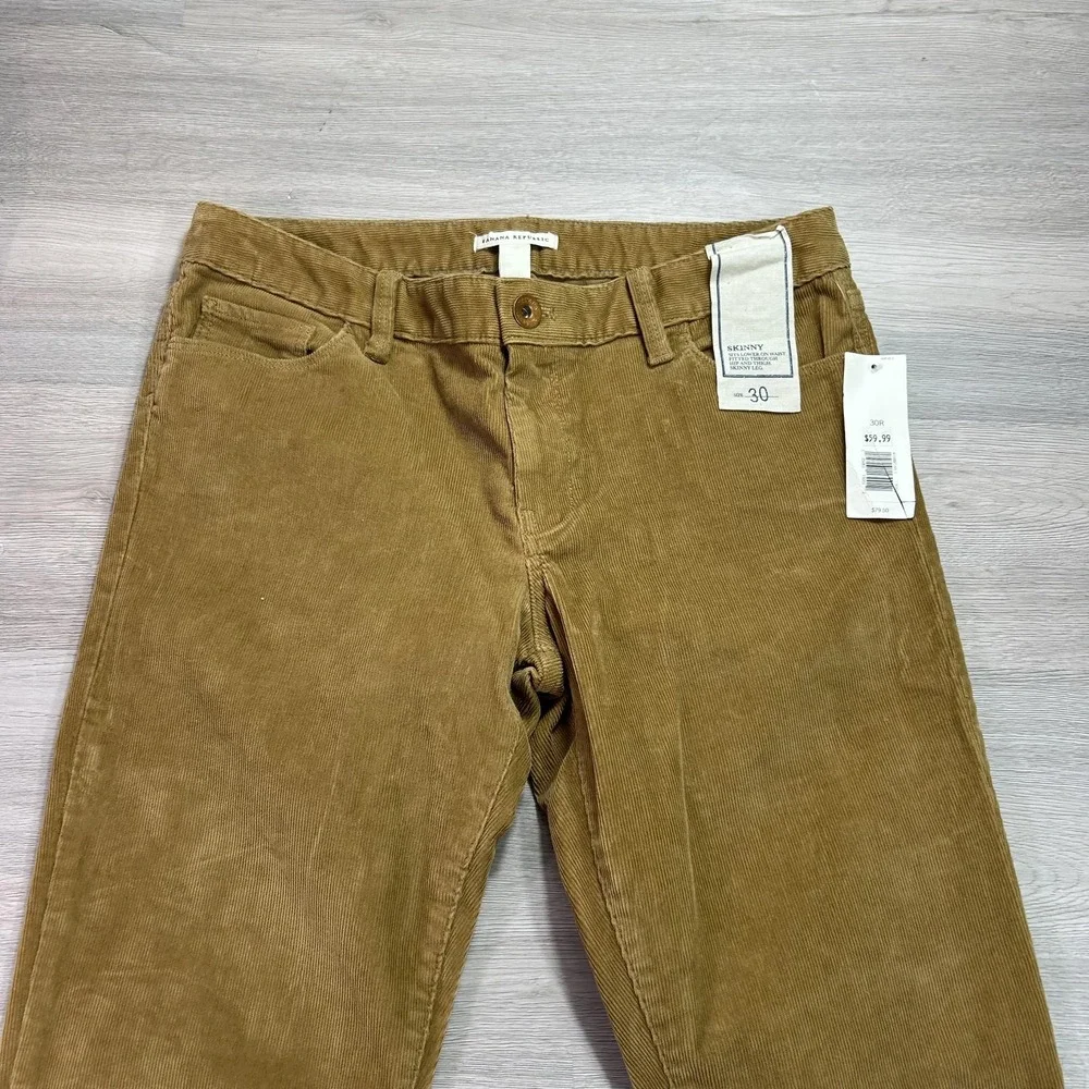 NEW Banana Republic Pants Mens 30x30 Brown Corduroy Skinny 5 Pocket Casual